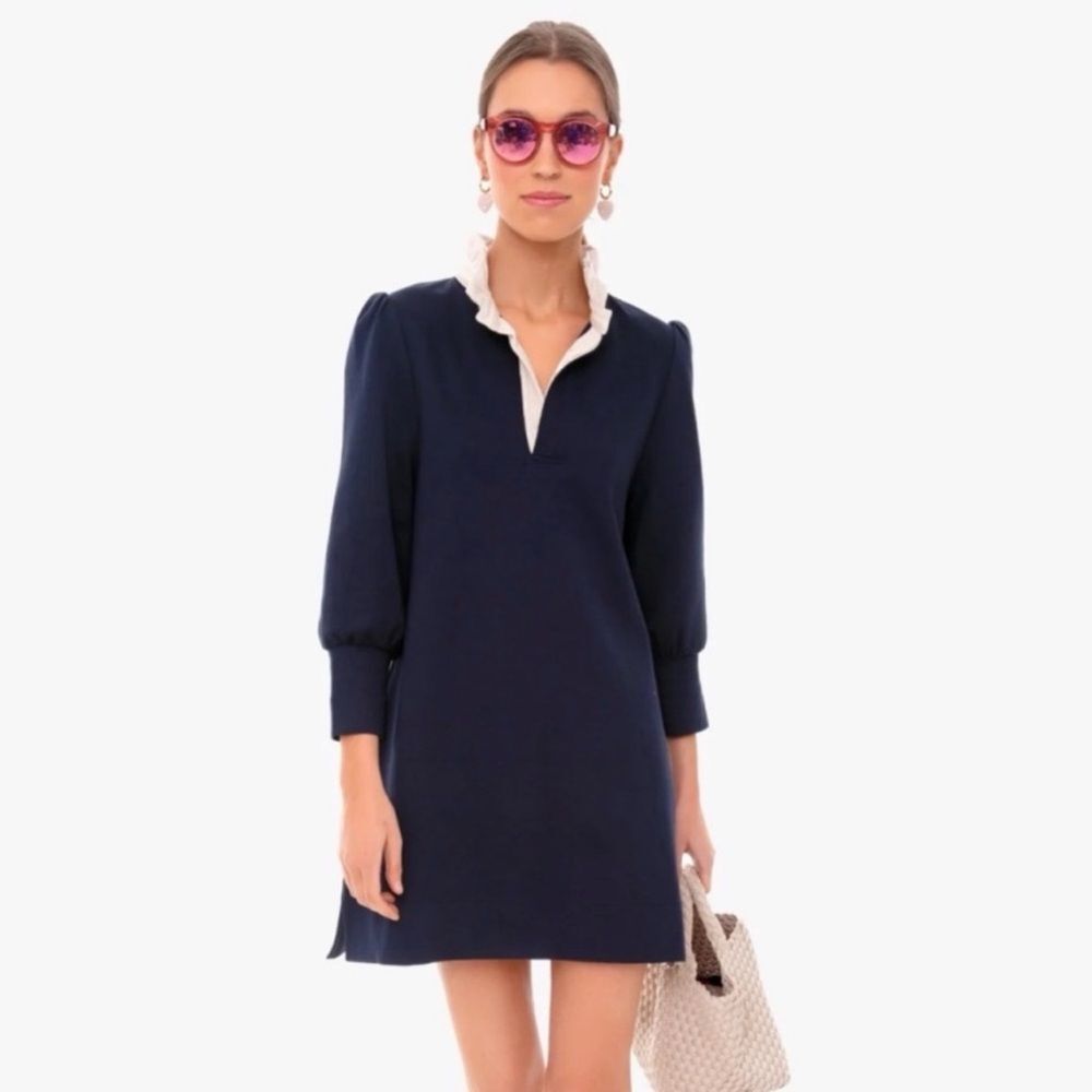 Pomander Place Navy and White Charolette Terry Dress